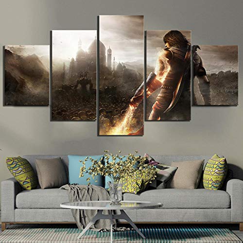 ZhuHZ Cuadro sobre Lienzo Cartel Modular Impreso en Lienzo 5 Piezas Prince of Persia The Forgotten Sands Videojuego HD Picture Home Decoration Wall Art Impresiones en Lienzo