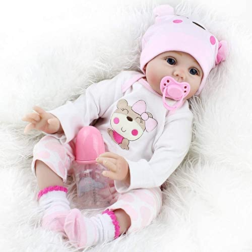 ZIYIUI Realista Muñeca bebe Reborn Muñecos bebé Niña Vinilo suave Silicona Reborn Baby Dolls 22 Pulgadas Niños Juguete