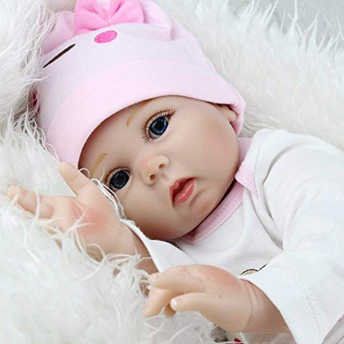 ZIYIUI Realista Muñeca bebe Reborn Muñecos bebé Niña Vinilo suave Silicona Reborn Baby Dolls 22 Pulgadas Niños Juguete