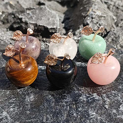 ZJDTC Para adornos de Apple de cristal, regalo de Apple para Navidad, forma de fruta natural, decoración de manzana navideña, decoración de mesa de oficina.