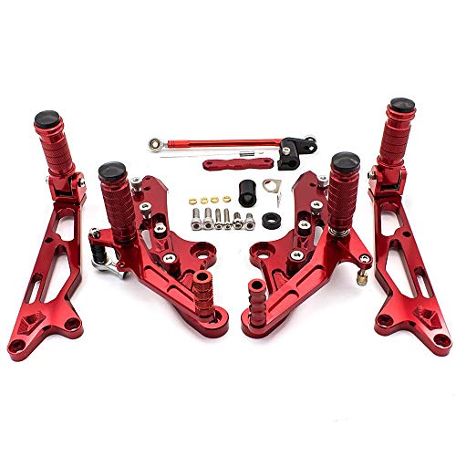 ZMMWDE Moto Ajustable GP Invertido Rearset CNC Reposapiés Reposapiés Juego Trasero Reposapiés ,para Honda MSX125 MSX 125 Grom 125 2017-2020 Oro