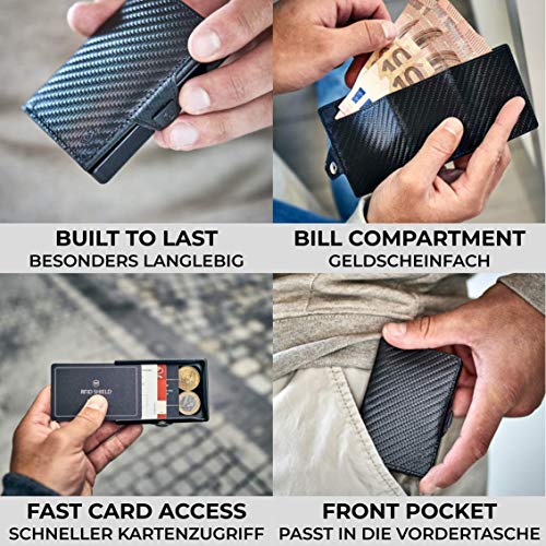 ZNAP Cartera Hombre Tarjetero Hombre RFID Metálico con Compartimento para Monedas – Pequeña Cartera Tarjetero Hombre de Aluminio – Billetera Hombre pequeña para 12 Tarjetas – Slim Wallet for Men