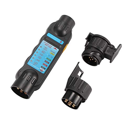 zócalo Testador de remolque de automóvil de vehículos de 12V 7/13 PIN Towing Light Circuito de enchufe de enchufe con 2 adaptadores Herramientas de diagnóstico eléctrico cable ( Color Name : Black )