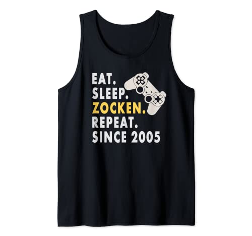 Zockern Eat Sleep Zocks Since 2005 - Juego de mesa para gamer y gamerina Camiseta sin Mangas