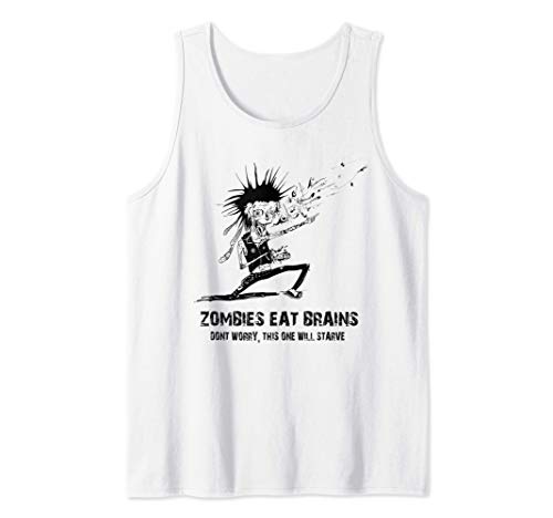 Zombies Eat Brains - Don't Worry This One Will Starve Funny Camiseta sin Mangas