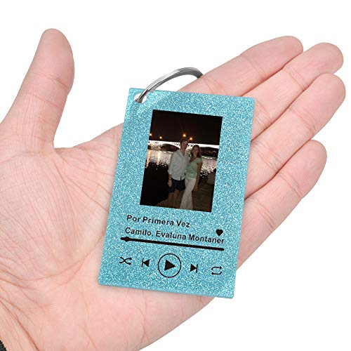 zouwii Llavero Personalizado con código de Spotify, Tablero de música, Llavero, álbum de Fotos Personalizado, Signo Musical, Placa de canción, Llavero, Regalo para el día de San Valentín