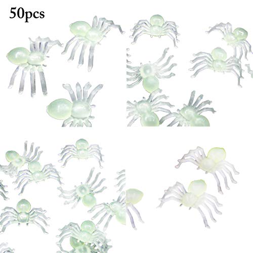 ZOYLINK 50PCS Halloween Spider Creative Realistic Plastic Spider for Party Haunted House