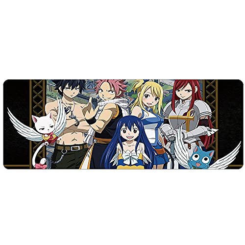 Zpzzy FAIRY TAIL Colección De Personajes patrón Alfombrilla De Ratón De Anime Con Bordes Cosidos Base De Goma Antideslizante Almohadilla De Combinación De Teclado De Ratón Puede Mejorar La Comodidad A