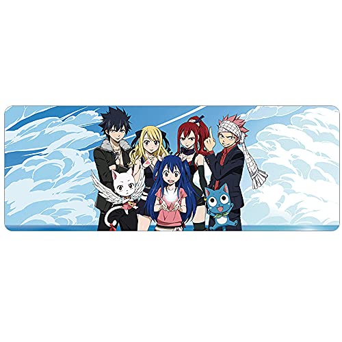 Zpzzy FAIRY TAIL Colección De Personajes patrón Alfombrilla De Ratón De Anime Con Bordes Cosidos Tapete De Mesa De Juego Base De Goma Antideslizante Almohadilla De Combinación De Teclado De Ratón Adec