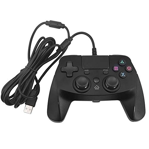 ZUEN Dispositivo De Juego USB con Cable para La Conexión Más Estable Juego Suave Juego, para Gamepads PS4 PS3 PC con Doble Impacto Almohadillas De Contacto Giroscopio,Gris