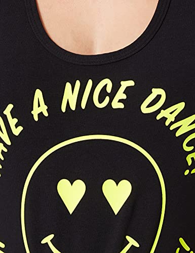 Zumba Atlético Estampado Fitness Camiseta Negra Mujer Racerback de Entrenamiento Top Deportivo Tank Tops, Poppin' Black, Large Womens