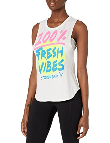 Zumba Fitness Active Loose Muscle Top Sexy Activewear Camisetas Tirantes Mujer de Entrenamiento Tank Tops, Fresh White, X-Large Womens