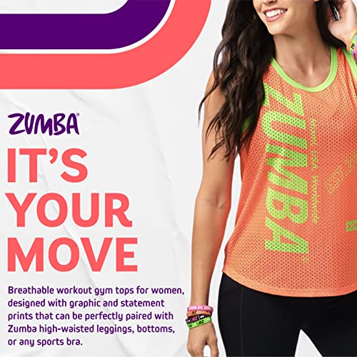 Zumba Fitness® Zumba Atmungsaktives Jersey-trainingsoberteil Fitness Dance Sexy Tank Top Damen Camiseta, Coral Play, Small para Mujer
