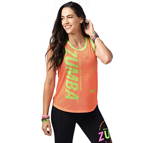 Zumba Fitness® Zumba Atmungsaktives Jersey-trainingsoberteil Fitness Dance Sexy Tank Top Damen Camiseta, Coral Play, Small para Mujer