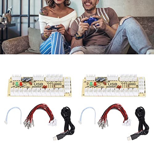 Zwinner Codificador de Consola de Juegos, Codificador de Arcade Fácil de Instalar LED Parpadeante para PC para Retro para MAME(QM070913 (Doble))