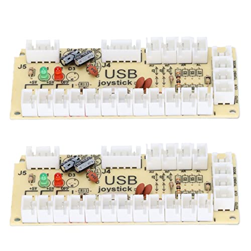 Zwinner Codificador de Consola de Juegos, Codificador de Arcade Fácil de Instalar LED Parpadeante para PC para Retro para MAME(QM070913 (Doble))