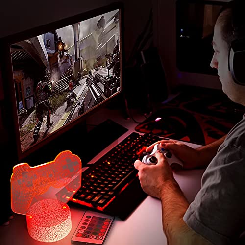 ZWOOS Lampara Gaming - Gaming Luz con Control Remoto - 16 colores - 4 modos de iluminación - Gamer Decoracion (Model C)