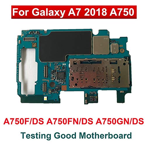 ZXCVBNM Placa Base de Memoria Placa Base Principal Fit For Samsung Galaxy A7 2018 A750F A750F / DS A750FN / DS A750FN / DS A750GN / DS 64GB 128GB Logic Boards Placa Base de computadora de Escritorio