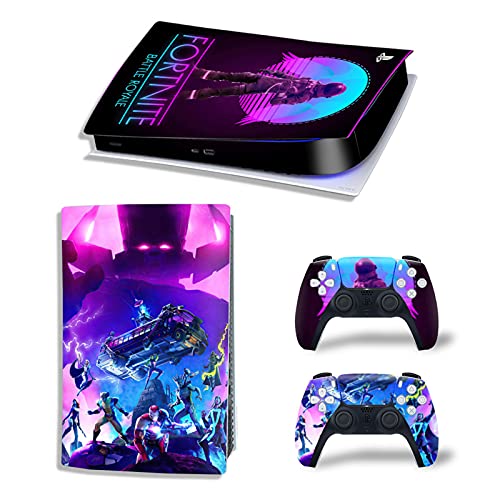 ZXJ Para PS5 Sticker, para PS5 Edición Digital Skin Sticker Cover para Playstation 5 Fibra de carbono para PS5 Skin Sticker Decal,Azul