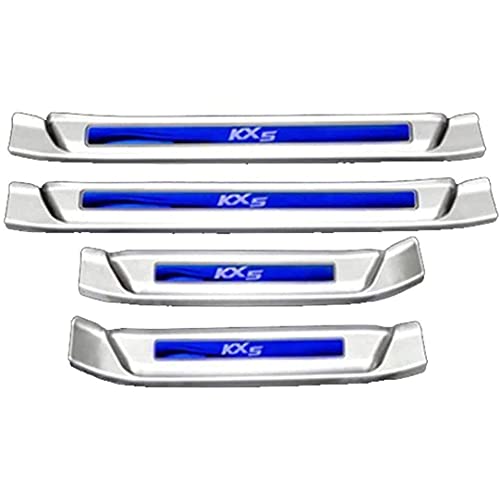 ZYINB 4 Piezas Protectores de umbral de Puerta de Acero Inoxidable para Coche protección de umbral de Puerta Placa de Desgaste Accesorios de Protector de decoración de umbral de Puerta, para KIA SPOR