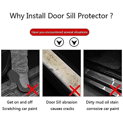 ZYINB 4 Piezas Protectores de umbral de Puerta de Acero Inoxidable para Coche protección de umbral de Puerta Placa de Desgaste Accesorios de Protector de decoración de umbral de Puerta, para KIA SPOR