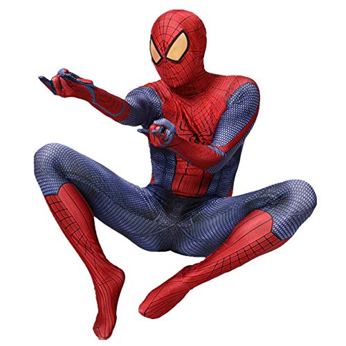 ZYZQ El increíble Traje de Cosplay de Spider-Man PS4 Superhéroe Mono Sumpsuit Halloween Carnival Dress Dress Traje Spandex/Lycra Unisex Adultos Niños,Yellow Lens-Kids~S（115~125cm）