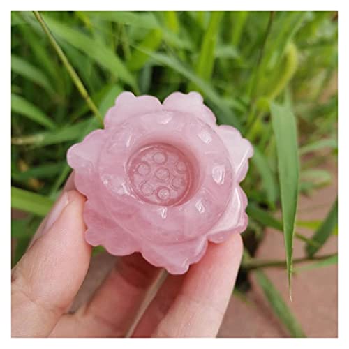 ZZLLFF 1 PC Candelabro Natural Rosa Cuarzo Cristal Lotus Flor Pink Flower