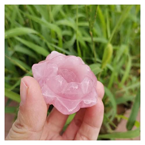 ZZLLFF 1pc Natural Rose Rose Crystal Lotus Flower Green Aventurine Lotus Leaf