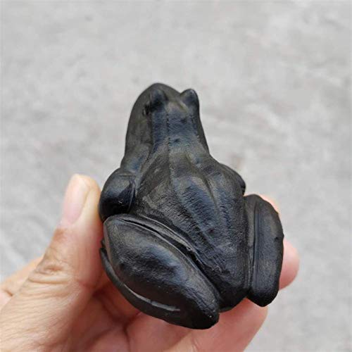 ZZLLFF Natural Tallado a Mano Animal Black Obsidian Piedra Frog Figurine