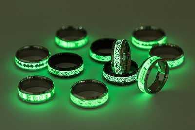 1 anillo de acero inoxidable para el anillo luminoso de acero de titanio de World of Warcraft, US 8 size, acero titanio,