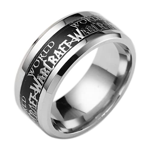 1 anillo de acero inoxidable para el anillo luminoso de acero de titanio de World of Warcraft, US 8 size, acero titanio,