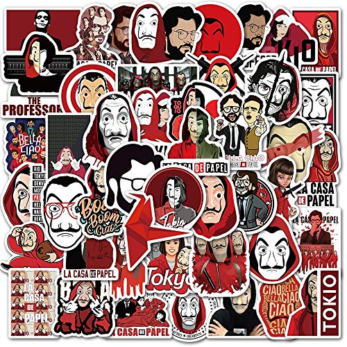 10/30/50 Piezas Money Heist House of Paper Pegatinas Impermeable Guitarra portátil PS4 monopatín Equipaje teléfono Graffiti Pegatina Juguetes para niños