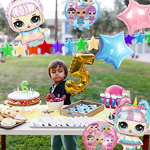 10pcs LOL Surprise Dolls Birthday Party Foil Balloons HANEL-LOL Foil Balloons for Kids Gift Fiesta de cumpleaños Suministros Decoración