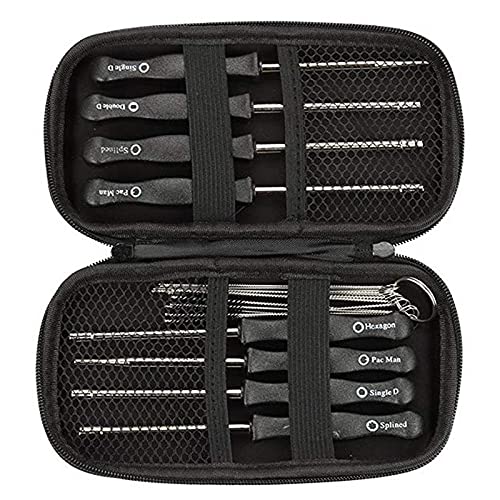 10PCS / Set Carburador Destornilladores Ajuste Multi-head Tune-up Bolt Key Juego de herramientas de mantenimiento de reparación de automóviles con cepillo (Negro) -defecto