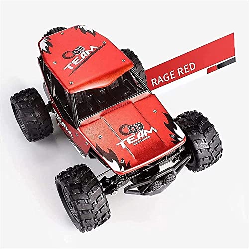 1/18 Scale RC Cars 4x4 Alloy Remote Control Truck 4WD Radio Controlled Racing Monster Buggy 2.4Ghz Desert Drifting Off-Road Vehicle Best Xmas Gifts for Children Adults (Red 1 Battery)