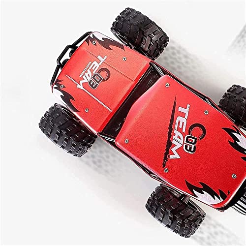 1/18 Scale RC Cars 4x4 Alloy Remote Control Truck 4WD Radio Controlled Racing Monster Buggy 2.4Ghz Desert Drifting Off-Road Vehicle Best Xmas Gifts for Children Adults (Red 1 Battery)