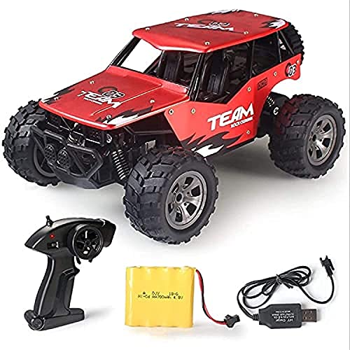 1/18 Scale RC Cars 4x4 Alloy Remote Control Truck 4WD Radio Controlled Racing Monster Buggy 2.4Ghz Desert Drifting Off-Road Vehicle Best Xmas Gifts for Children Adults (Red 1 Battery)