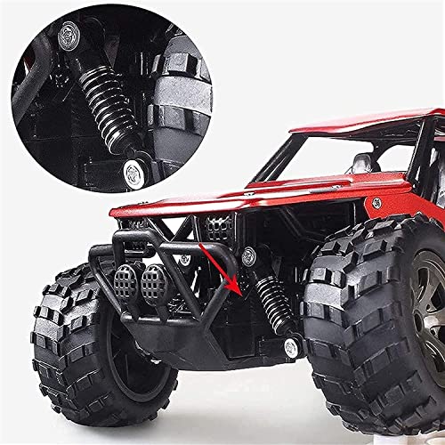 1/18 Scale RC Cars 4x4 Alloy Remote Control Truck 4WD Radio Controlled Racing Monster Buggy 2.4Ghz Desert Drifting Off-Road Vehicle Best Xmas Gifts for Children Adults (Red 1 Battery)
