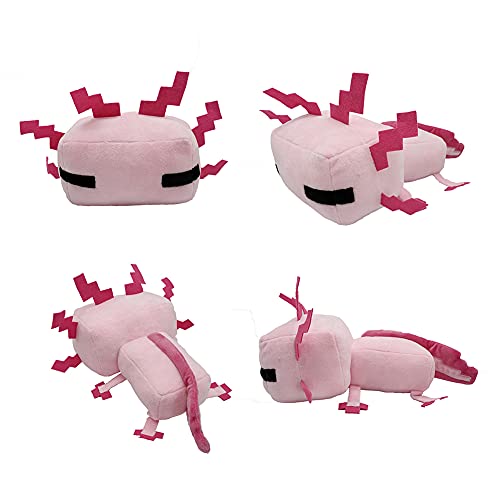 11.8in Minecraft Axolotl Plush Toy Cute Pink Minecraft Stuffed Animals Gamer Gift para niños (1 Piezas)