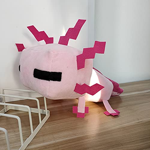 11.8in Minecraft Axolotl Plush Toy Cute Pink Minecraft Stuffed Animals Gamer Gift para niños (1 Piezas)