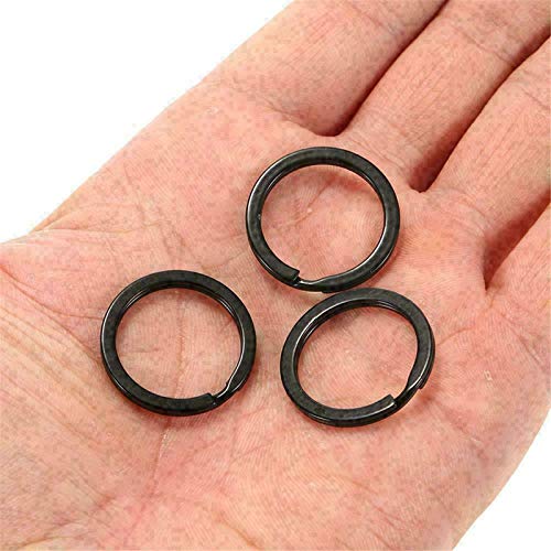 1.8x25mm diameter metal flat split key ring,Split Metal Keyrings,Blanks Split Metal Key Rings with Open Jump Ring Chain Extender and Screw Eye Pin Connector for Jewelry Findings Making