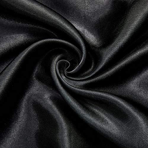 2 Piezas Pañuelo de Pelo de Seda Negro Puro Gran Pañuelo Cuadrado de Raso, Pañuelo de Cabeza Nocturna Proporciona Comodidad