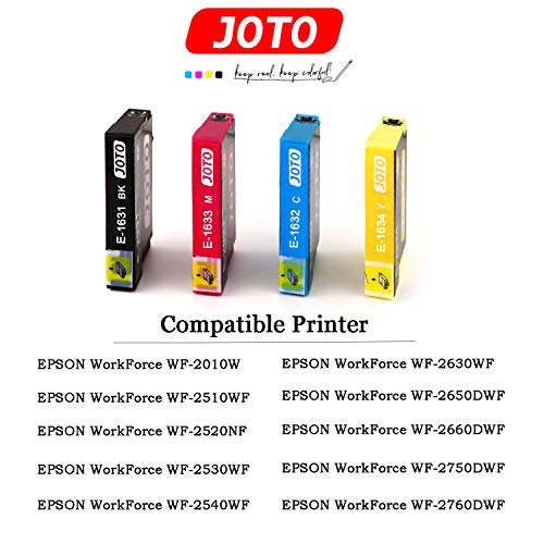 20 - JOTO 16XL Cartuchos de Tinta Reemplazo para EPSON 16 XL 16XL Alta Capacidad Compatible con Workforce WF-2630 WF WF-2510WF WF-2530WF WF-2650DWF WF-2760DWF WF-2630WF WF-2750DWF WF-2010W
