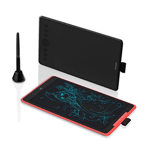 2019 NUEVO HUION Inspiroy Ink H320M, Tableta Gráfica de Diseño de Doble Propósito y Tableta de Escritura LCD, Compatible con Función de Inclinación, Compatible con Windows macOS Android (Quartz Black)