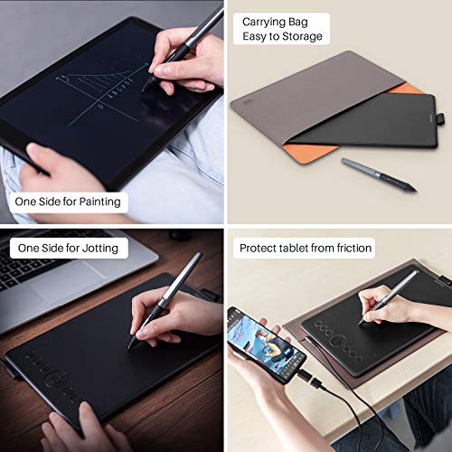 2019 NUEVO HUION Inspiroy Ink H320M, Tableta Gráfica de Diseño de Doble Propósito y Tableta de Escritura LCD, Compatible con Función de Inclinación, Compatible con Windows macOS Android (Quartz Black)