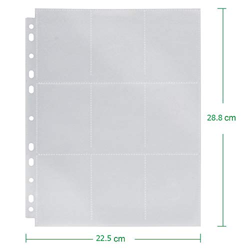 270 Bolsillos Mangas de la Tarjeta de Comercio Almacenamiento de Carteras de álbum de páginas Fundas Transparentes para Tarjetas de Juego Portamonedas Monederos Mangas Set