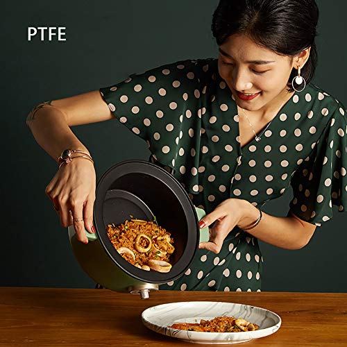 2L retro Caldero Eléctrico/Trabajo sopa de olla/compacto olla de cocción lenta/Aislamiento Hot Pot/anti-seca,Red with steamed grid