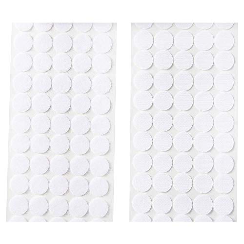 300 pares Sticky Back Coins Círculos Autoadhesivos Gancho y lazo Autoadhesivo Adhesivo Redondo Monedas Puntos Cintas White (600 piezas de 20 mm de diámetro conjuntos)