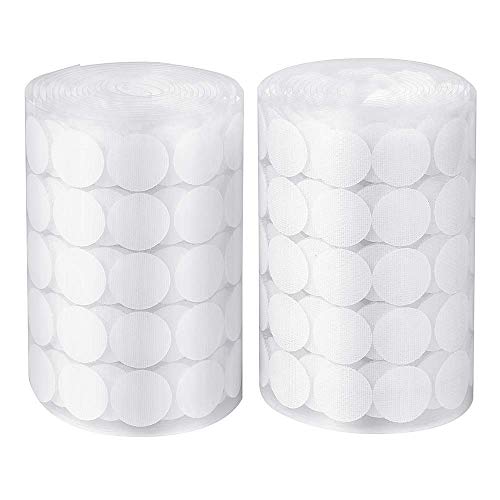 300 pares Sticky Back Coins Círculos Autoadhesivos Gancho y lazo Autoadhesivo Adhesivo Redondo Monedas Puntos Cintas White (600 piezas de 20 mm de diámetro conjuntos)