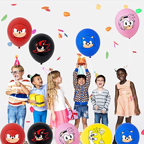35 Piezas Sonic The Hedgehog Globos de látex ZSWQ-Decoración para Fiestas de Cumpleaños Sonic The Hedgehog Fiestas Decoración Sonic Globos para Niños Fiestas de Cumpleaños